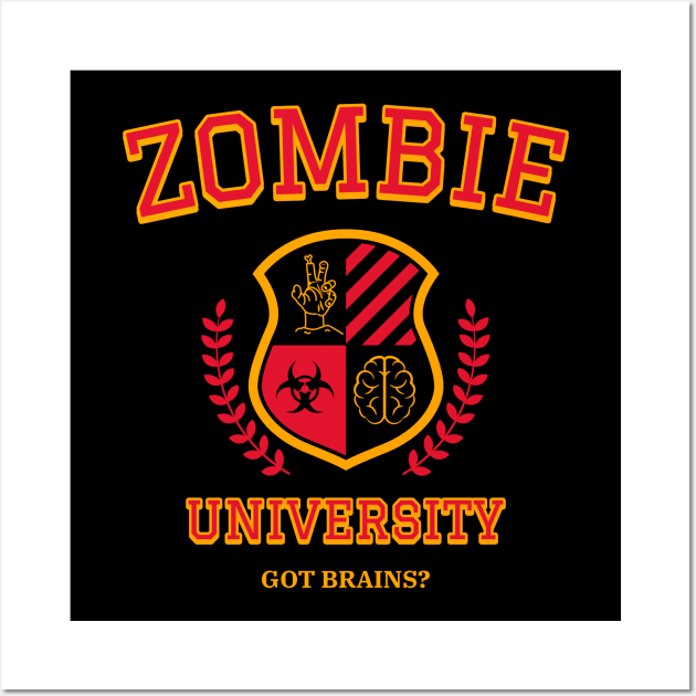 Zombie University Halloween Costume Wall Art by SunGraphicsLab